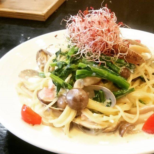 Shinji Yokoyama on Instagram: “#串よしあさり なばな しめじのスパゲティクリームソースで大盛😄殻つきのあさりが13個入ってました。腹一杯です！#スパゲティ#スパゲティー#スパゲッティ#スパゲッティー#パスタ” (60588)