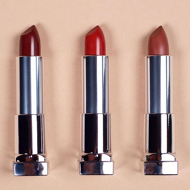 Maybelline New York on Instagram: “Which #colorsensational lipstick would you grab first? 💄 From left to right: 'midnight merlot', 'red revival' and 'smoking red'.” (63808)