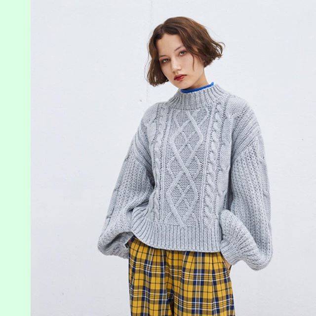 WEGO on Instagram: “✔︎high neck cable knit ¥2,990+tax✔︎check wide pants ¥2,990+tax@sunny_only1#wego#wegomagazine#winterfashion#knit” (70711)