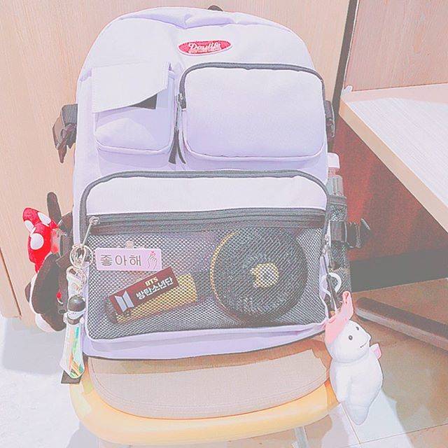 響 on Instagram: “new school bag ♡#韓国リュック#リュック#韓国 #korea #オルチャン#けーぽぺんさんと繋がりたい #ネームプレート#パステル#パープル# bts#jimin #chimmy #bt21#ミッキー#脂肪ちゃん#daylife #おしゃれさんと繋がりたい” (72172)