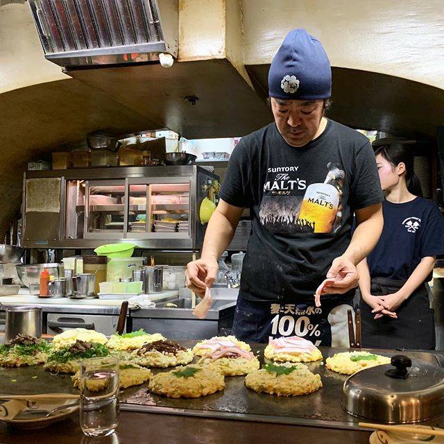 Joe Chang on Instagram: “Osaka’s street food Okonomiyaki.  The normal waiting time to get a seat at this popular shop is more than an hour.  #streetfood…” (80234)
