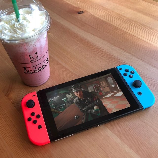Nintendo Switch ES on Instagram: “"Me encanta el batido de fresa. Quizá sea lo que más me gusta de América. Tan sencillo: solo leche y helado"… ¡Wolfenstein II: The New…” (101596)