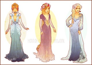 Etsy の Postcards of Art Nouveau Princesses by NeverBirdDesigns (2611)
