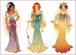Etsy の Postcards of Art Nouveau Princesses by NeverBirdDesigns (2612)
