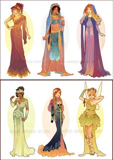 Etsy の Postcards of Art Nouveau Princesses by NeverBirdDesigns (2614)