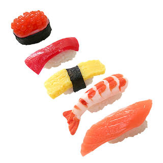 海鮮ぷにぷにお寿司スクイーズ５個セットです。ネタの部分...