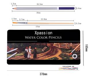 Amazon | XPASSION 水溶性 色鉛筆 72色 鉛筆削り付き メタルケース 日本語説明書付き | 色鉛筆 | 文房具・オフィス用品 (17159)