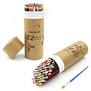 Amazon | DigHealth色鉛筆　水に溶け色鉛筆　72色鉛筆セット　子供と大人の塗り絵用　塗り絵 イラスト　水彩画色鉛筆セット | 色鉛筆 | 文房具・オフィス用品 (17163)
