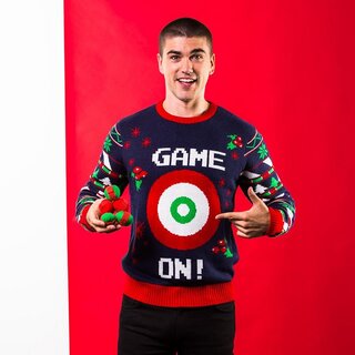 (クリスマスショップ) Christmas Shop メンズ Game On ボールダーツで遊べる クリスマスセーター ニット (109988)